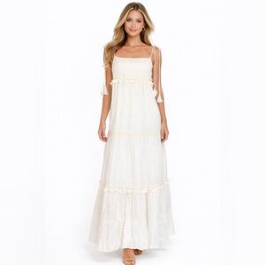 Boho Dream in Ivory 🤍 | Raga by Chaudry KC Tassel Tie‎ Maxi Dress – Size Small